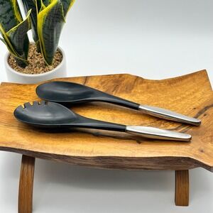 Towle Vespera Sterling Silver Handle Salad Serving Spoon & Fork 12"